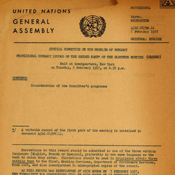 UN Special Committee Documents