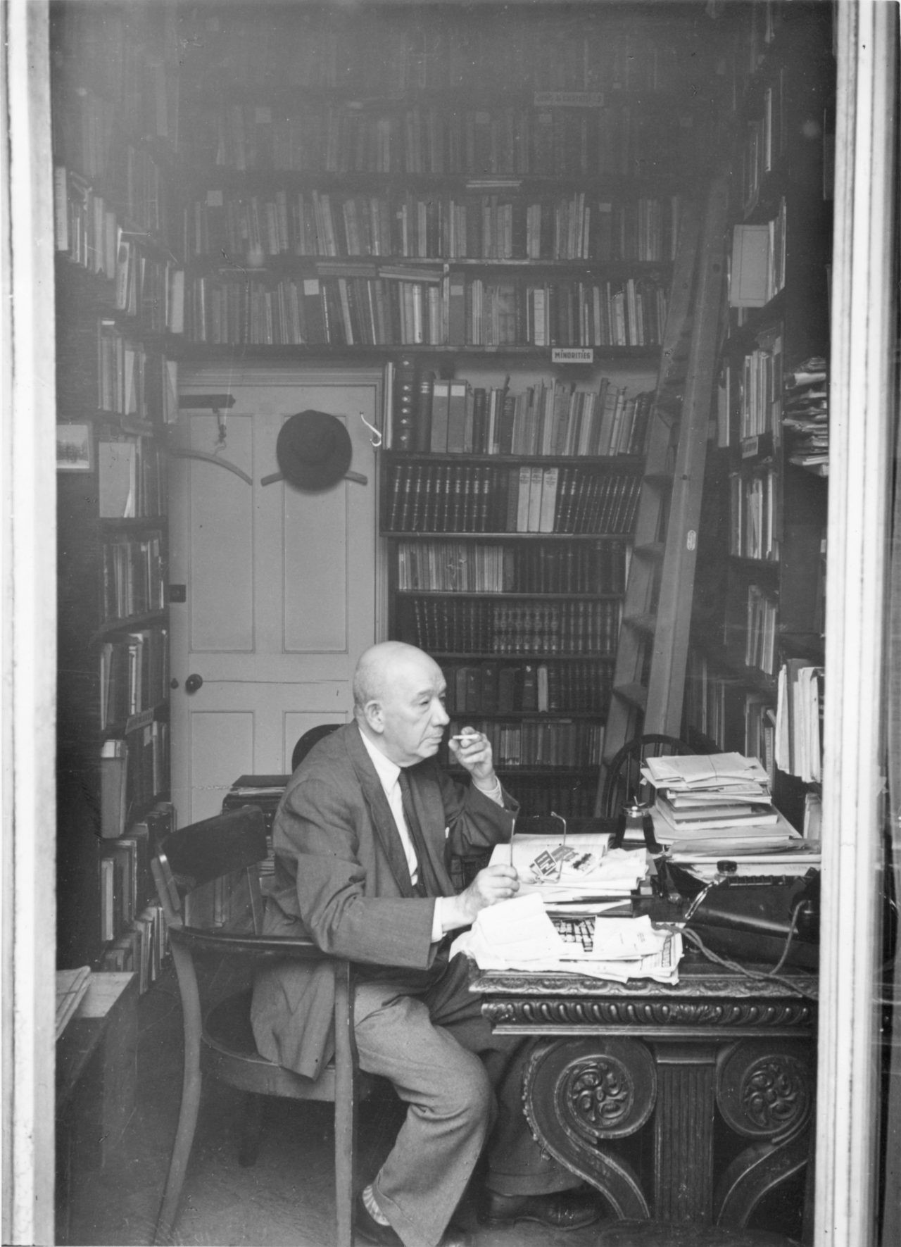 Alfred Wiener in his office. London, c1950.